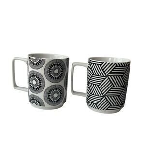 Rosanna Stockholm Mugs Scandi Style Black White Geometric Modern Retro Retired 2